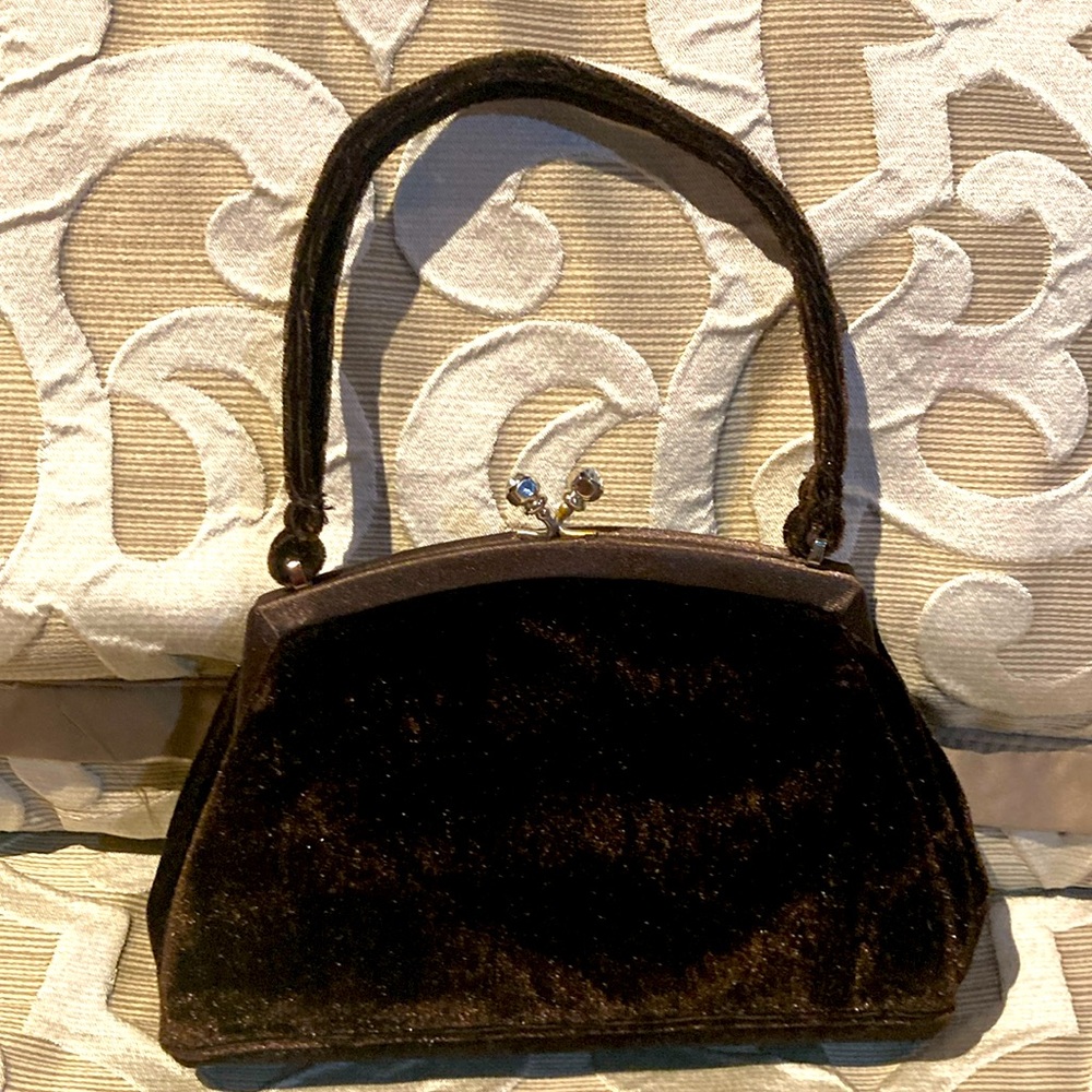 Elegant Black Velvet Handbag